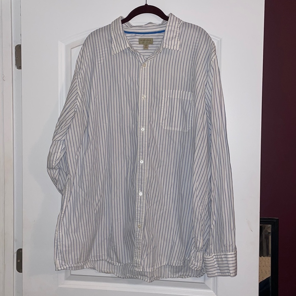Sonoma White & Blue Stripped Dress Shirt